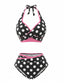 Bikini à Pois Bord Rose Années 1980