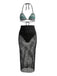 Ensemble 3 Pièces Bikini & Cache-Maillot Style Boho Années 80