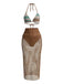 Ensemble 3 Pièces Bikini & Cache-Maillot Style Boho Années 80