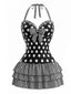 [Prévente] Maillot de bain une pièce noir pois nœud et dos nu années 40