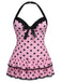 [Grande taille] Maillot de bain Hater rose à pois des années 1940