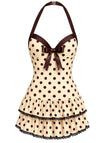 [Prévente] Dos-Nu à Pois Pois Nœud One-Pièce Maillot de Bain Années 1940