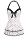 Maillot de bain une pièce Beige à pois et nœud des années 1940