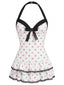 Maillot de bain une pièce Beige à pois et nœud des années 1940