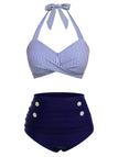 [Prévente] Ensemble maillot de bain dos nu pois années 1940