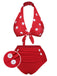 [Pré-vente] Maillot de bain dos nu rouge à pois des années 1950