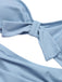 [Pré-vente] Maillot de bain une pièce bleu à bretelles repliées dans le dos des années 1930