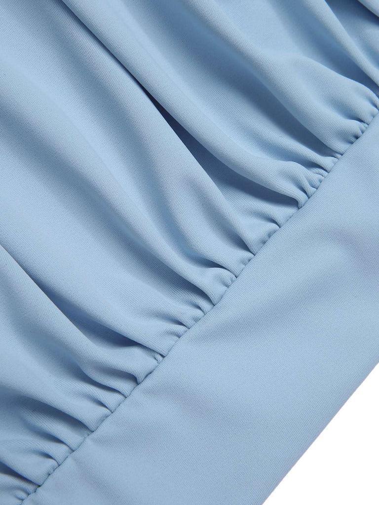 [Pré-vente] Maillot de bain une pièce bleu à bretelles repliées dans le dos des années 1930