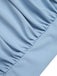 Maillot de bain une pièce bleu à bretelles repliées dans le dos des années 1930