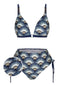 [Pré-vente] Ensemble de bikini à lacets bleu antique des années 1930