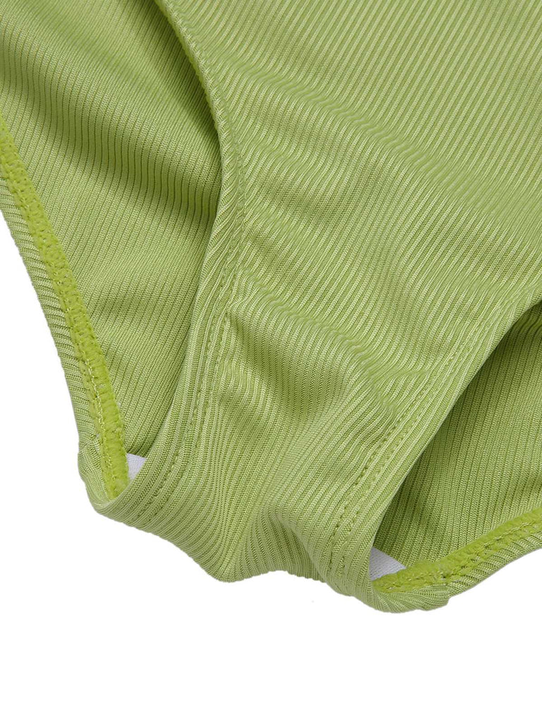 [Pré-vente] Maillot de bain marguerite en tricot vert clair des années 1960