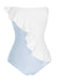 Maillot de bain solide sans bretelles à volants 3D des années 1950
