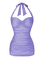 [Prévente] Maillot de bain dos nu froncé violet des années 1950