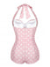 [Prévente] Maillot de Bain Rose Pâle À Pois Années 50
