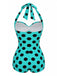 Maillot de bain dos nu rose uni des années 1950