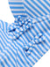 Maillot de bain bleu à rayures avec nœud dos nu des années 1950