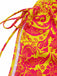 Maillot de bain orange à bretelles florales russes des années 1950