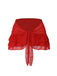 2PCS Maillot de bain licou roses et jupe cache-maillot rouges des années 1960