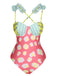 Maillot de bain patchwork multicolore style dessin animé années 1950