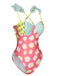 Maillot de bain patchwork multicolore style dessin animé années 1950