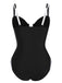 Maillot de bain une pièce noir à bretelles spaghetti des années 1930