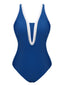 Maillot de bain une pièce bleu à bretelles des années 1930
