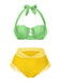 [Prévente] Ensemble bikini licou coquille sirène rouge des années 1970