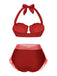 Ensemble bikini licou coquille sirène lavande des années 1970
