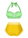 Ensemble bikini licou coquille sirène lavande des années 1970