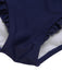 Maillot de bain bleu foncé nautique et nœud des années 1970