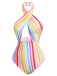 Maillot de Bain multicolore à rayures arc-en-ciel des années 1960