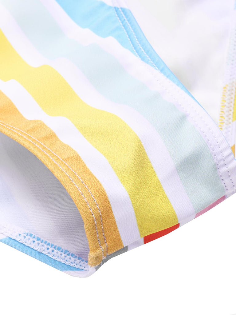 Maillot de Bain multicolore à rayures arc-en-ciel des années 1960