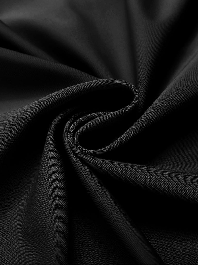 Maillot de bain une pièce noir uni dos nu et coupe boxer années 50