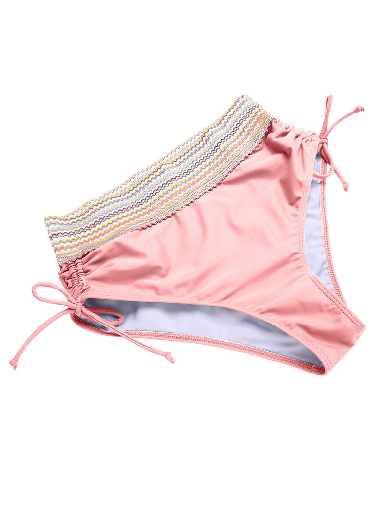 Ensemble de bikini col V patchwork style bohème des années 1970