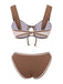 Maillot de bain beige uni à larges bretelles des années 1960
