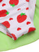 Maillot de bain robe rouge et vert avec nœud à fraises des années 40
