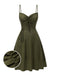 [Prévente] Chemise de nuit verte en satin à bretelles et lacets années 1940
