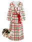[Pré-vente] Robe de chambre de Noël à carreaux col pétale et revers des années 1950