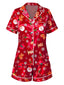 [Prévente] Ensemble pyjama rouge à imprimé Noël années 1950