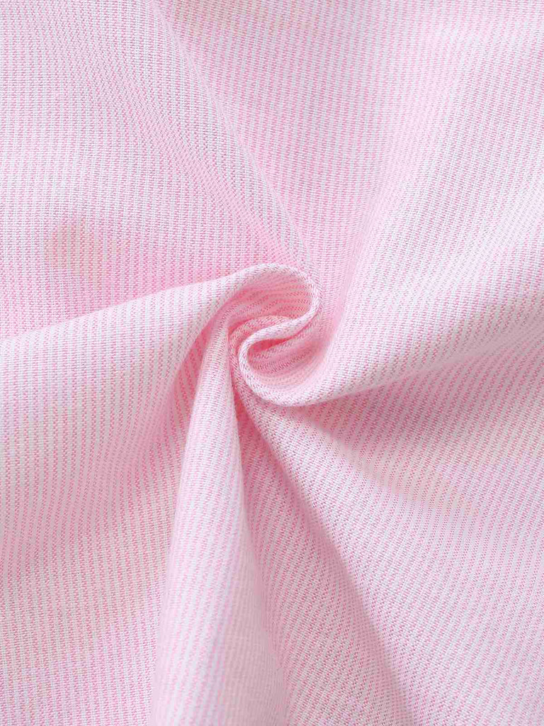 [Prévente] Pyjama en Coton Rose Pâle Fines Rayures Boutons en Forme de Cœur Années 1950