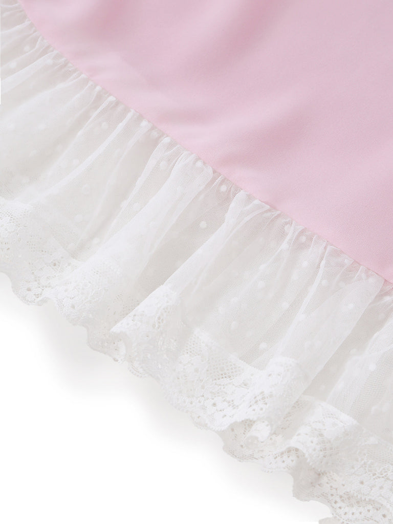 [Prévente] Rose Pâle Dentelle Nœud Tulle Chemise de Nuit Années 1950 6