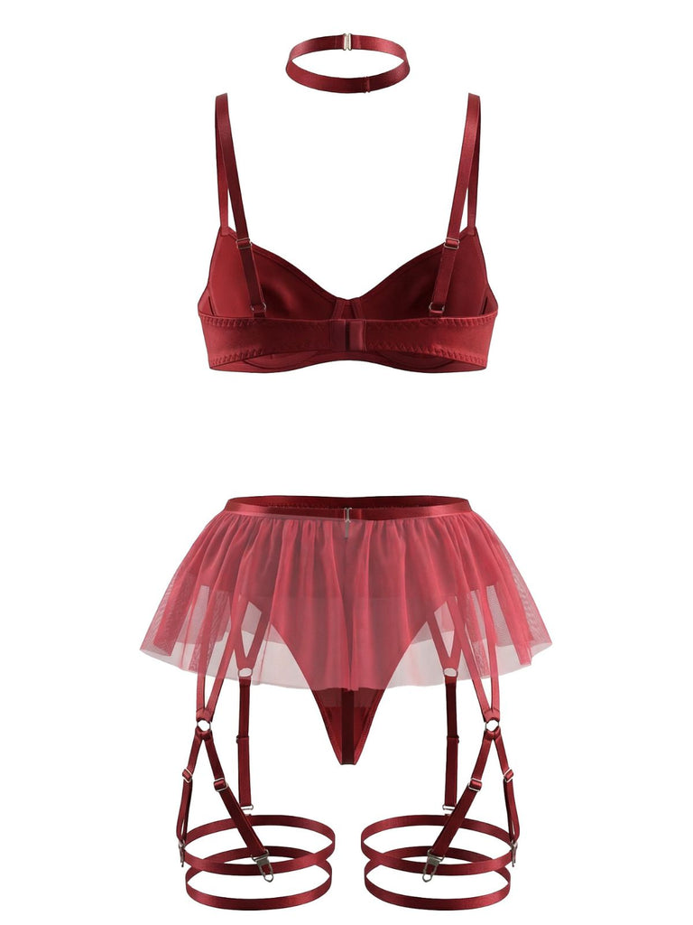 Ensemble pyjama patchwork en maille nœud années 1960