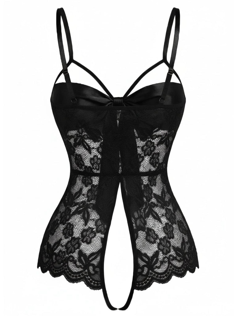 [Prévente] Lingerie en dentelle et satin avec nœud années 1970