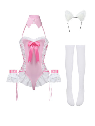 5PCS Bunny Ouvert Body Lingerie Années 1980