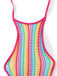 Multicolore Arc-en-Ciel Filet Halter Chemise de Nuit Années 1960 4