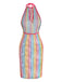Multicolore Arc-en-Ciel Filet Halter Chemise de Nuit Années 1960 3
