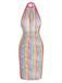 Multicolore Arc-en-Ciel Filet Halter Chemise de Nuit Années 1960 2