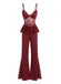 Ensemble Pyjama Rouge avec Top en Dentelle et Pantalon Évasé Années '80 2