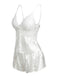 Blanc Dentelle Satin Camisole Pyjama Ensemble Années 1950 3
