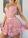 Nuisette Transparent Floral en Dentelle 3D Petal Babydoll Lingerie Rose Années 1950 3